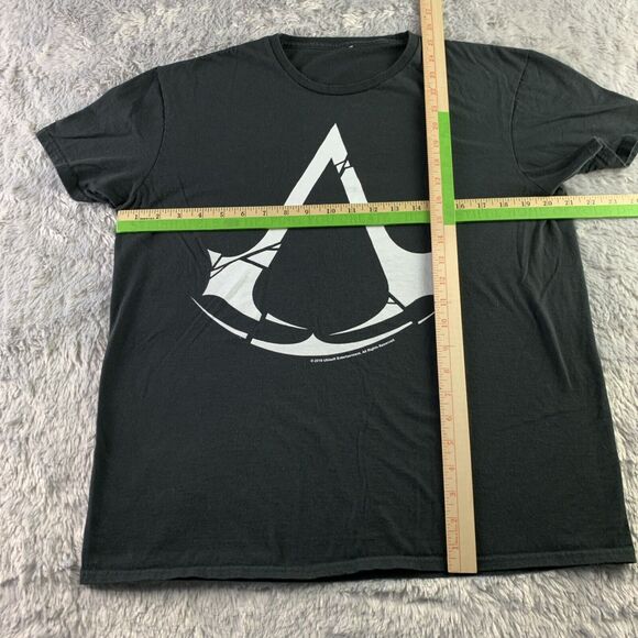 Assassins Creed Shirt Mens Medium Black White Rogue Logo 2019 Ubisoft Video Game - Picture 5 of 8
